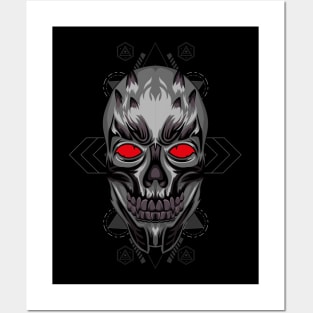 skull head arts Posters and Art